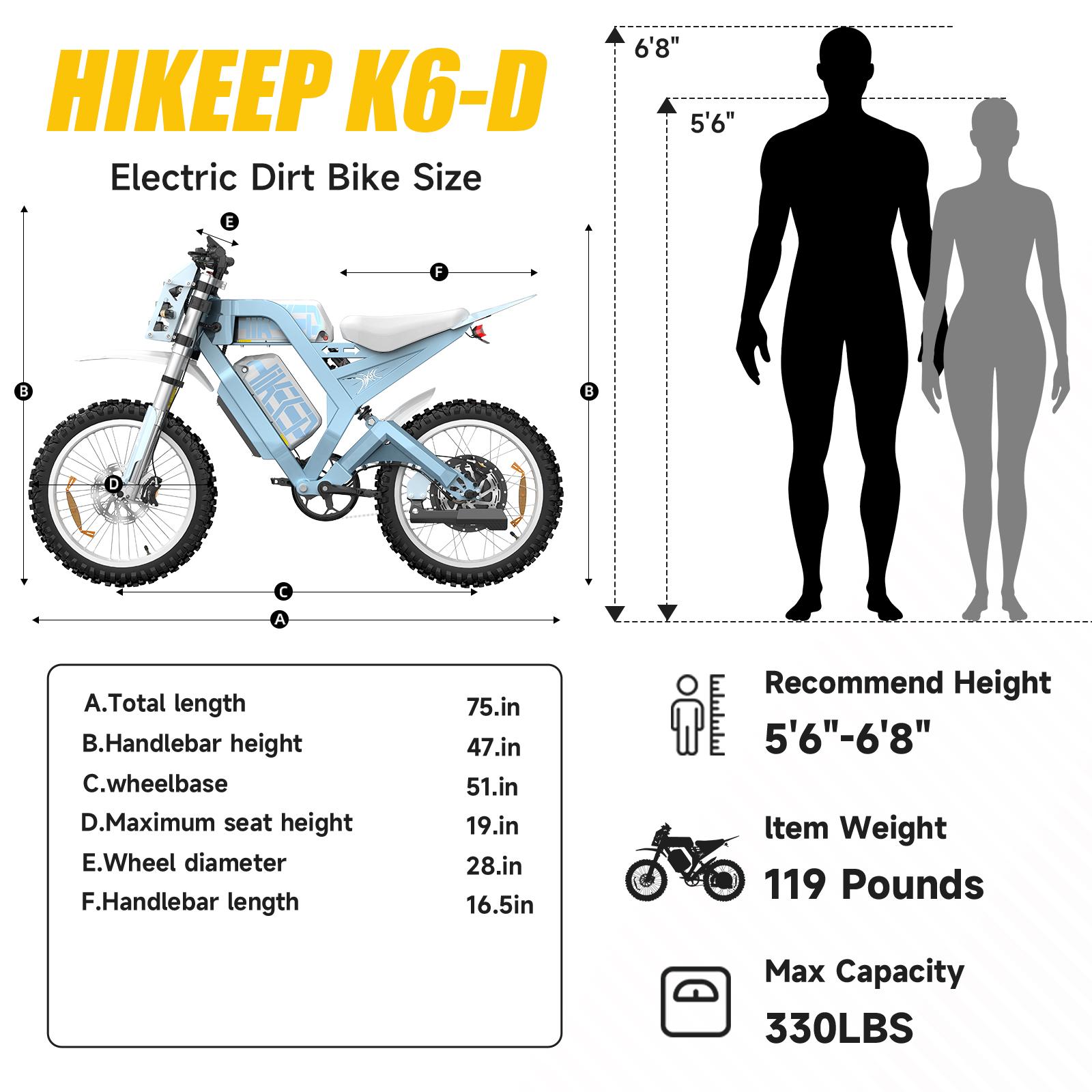 HiKeep MA-D All-Terrain Electric Mountain Bike for Adults, 5000W High Torque Power, 110 Miles Long Range, 19" Fat Tires Off-Road E-Bike with App & NFC Control