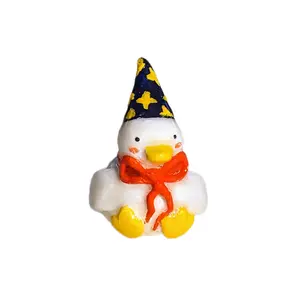 Handmade Clay Wizard Duck for Desk Decor | Cute Collectable Fantasy Figurine