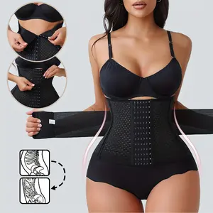 Waist belt Shapewear Women 7-Bone Compression Waist Trainer Corset 6-Row Hook and Eye Closure Double Tummy Control Breathable Polyester Fabric