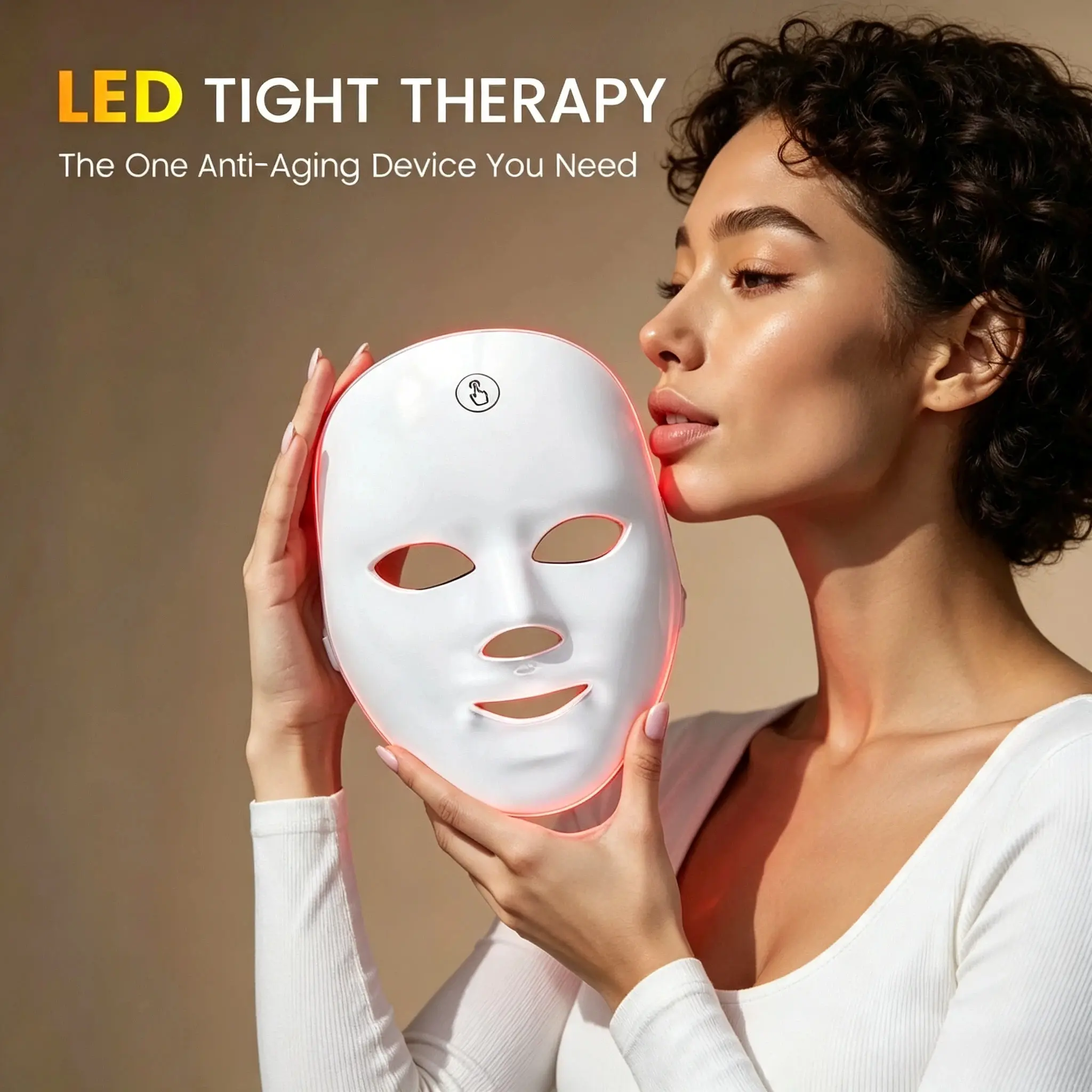 LED Facial Mask with 7 Color Light Therapy for Radiant Skin, At-Home Face Lifting Mask, Lightweight Self Care Products for Girlfriend, Red Light Therapy Face Mask, Daily Routines