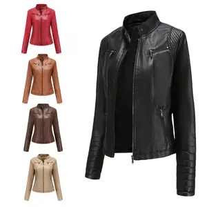 2025 Women's Leather Jacket Spring Autumn Thin Motorcycle Jacket Women's Short Fashion Jacket winter outfits for women leather jacket women coat for women