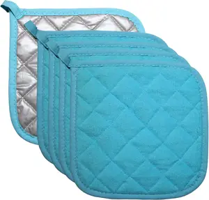 5 count Pot Holders for Kitchen,  Potholers with  Heat Resistance, Hot Pads, Trivets for Cooking and Baking Blue
