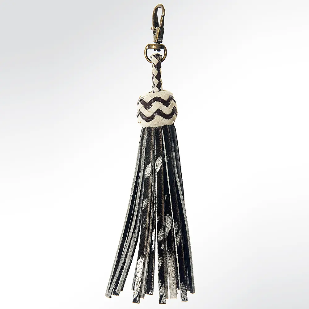 American Darling Genuine Leather Tassel Fringe for Bags Handcrafted Western Bag Charm with Metal Clasp Decorative Leather