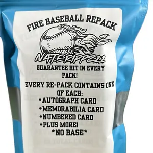 Nate Rippz 11 Baseball repacks- Baseball repacks guarantee, one autograph, one memorabilia and one numbered card. Plus one extra auto or memorabilia card. 4 HITS GUARANTEED PLUS MORE!!! 20-25 cards per pack. Floor 20 Ceiling 100