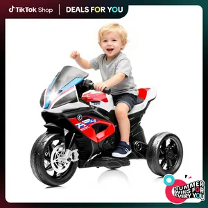 [Live] PHIVILLA Kids Electric Motorcycle with BMW Authorized, 12V Ride on Toy for Toddlers Battery Powered 3-Wheel Stable Design with Horn, Music & LED Lights