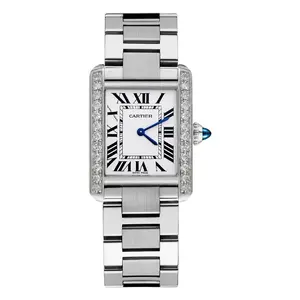 Cartier Tank Solo Small 31×24.4mm W5200013 Quartz Silver Dial Stainless Steel Diamond Women's Watch WHP042826