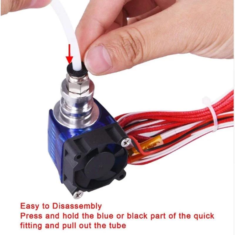 Creality 10Pcs PC4-M6 & PC4-M10 Pneumatic Fitting for Ender 3/3 Pro/3 V2 Ender 5/5 Pro/5 Plus CR-10 3D Printer Parts Metal Blue Black