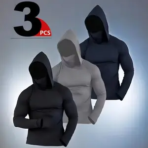 OKP Sun Protection 3-Pack Hoodies for Men UPF 50 Lightweight & Breathable, Men's Athletic Hoodies Long Sleeve Fishing Shirts, Men's Sun Protective Clothing