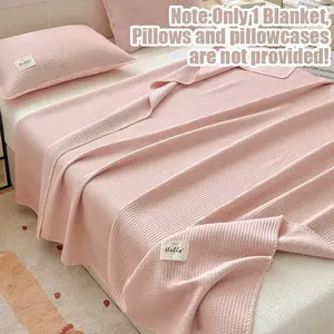 Soft Waffle Cool Blanket, Breathable Lightweight Summer Bed Blanket, Four Seasons Comfort, Multi-Color Options, Ideal for Bedroom, Sofa, Travel