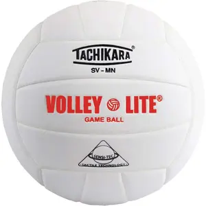 Tachikara Volley-Lite Lightweight Youth Volleyball, Sensi-Tec Composite Training Volleyballs, 25% Lighter Regulation Size Impact Safe Ball for 12U Players Skill Development Without Impact Fear, White