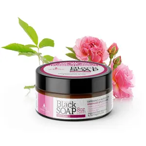 MOROCCAN BLACK SOAP WITH ROSE 8 OZ