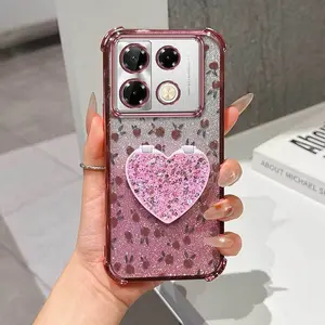 1 Piece Suitable For Infinix Note 50 Pro/40 Pro 5G/4G/40 Pro+ 5G/40/30/50 Pro+ 5G/Smart 10 PLUS Red flowers Flexible Design Phone Case Cover Shockproof And Stand Protection Made Suitable For Infinix Note 40 Pro 4G Ideal For Outdoor