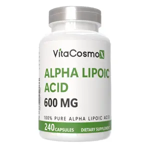 VitaCosmoX Alpha Lipoic Acid Supplement - 600 mg total | 240 Capsules (120 Servings) | Catered for Men & Women