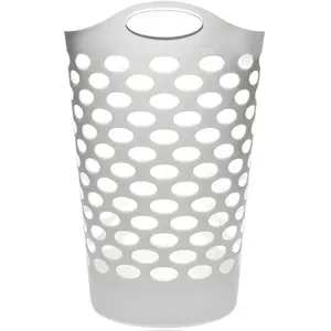 Tall Flex Laundry Basket Round Plastic Hamper for Clothes Bedroom Storage 17.75 x 17.25 x 26 with Handles for Easy Transport