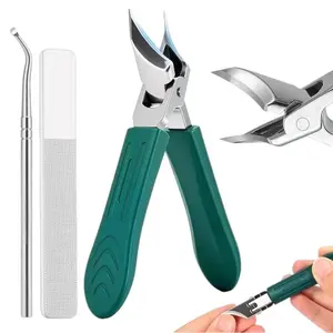 3-Piece Eagle-Beak Angled NailClipper Set - High-Grade Thick Hard Trimmerswith Large Opening, Splash-Proof, Multi-Functional Tool for Household Manicure,Essential Nail Care & Self Care Products