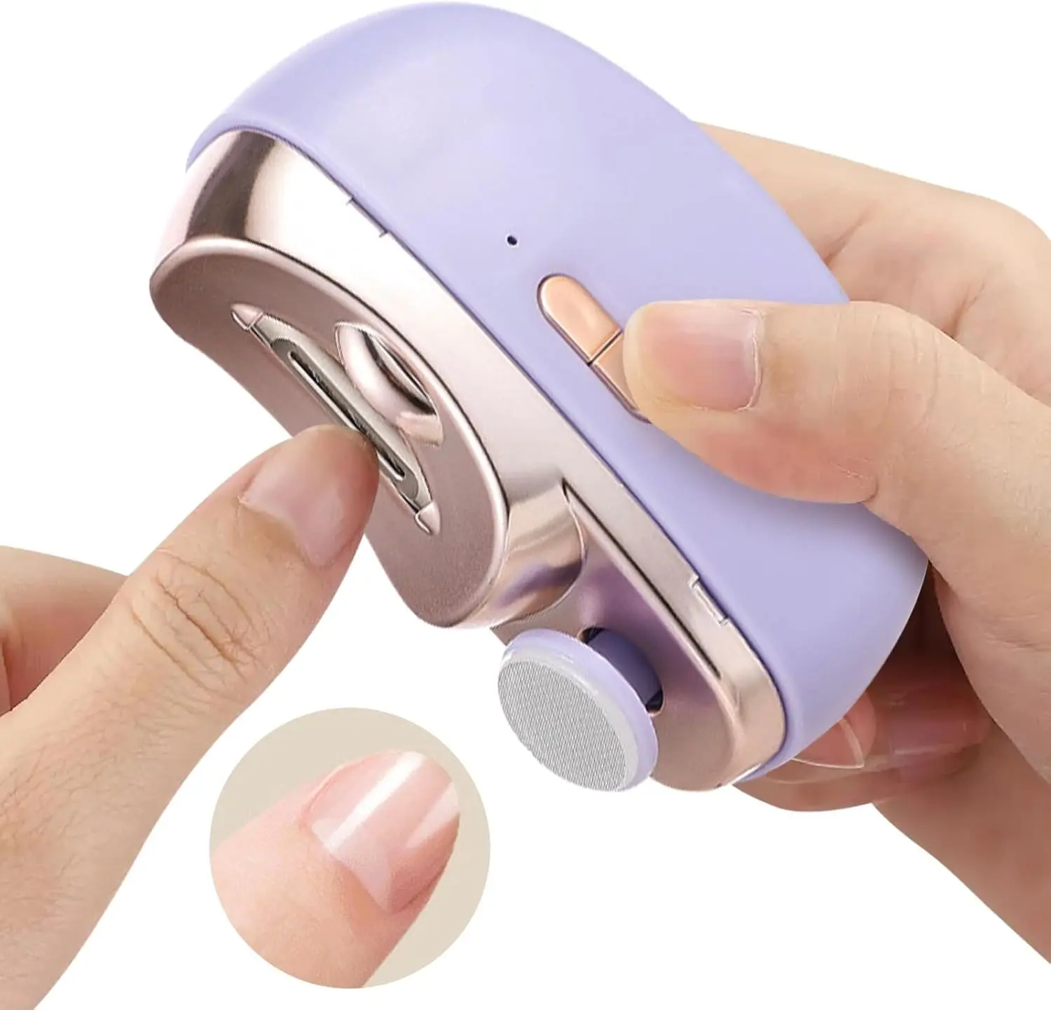 3-in-1 Electric Nail Clippers with Polishing Function & LED Light, Nail Cutters for Seniors & Adults