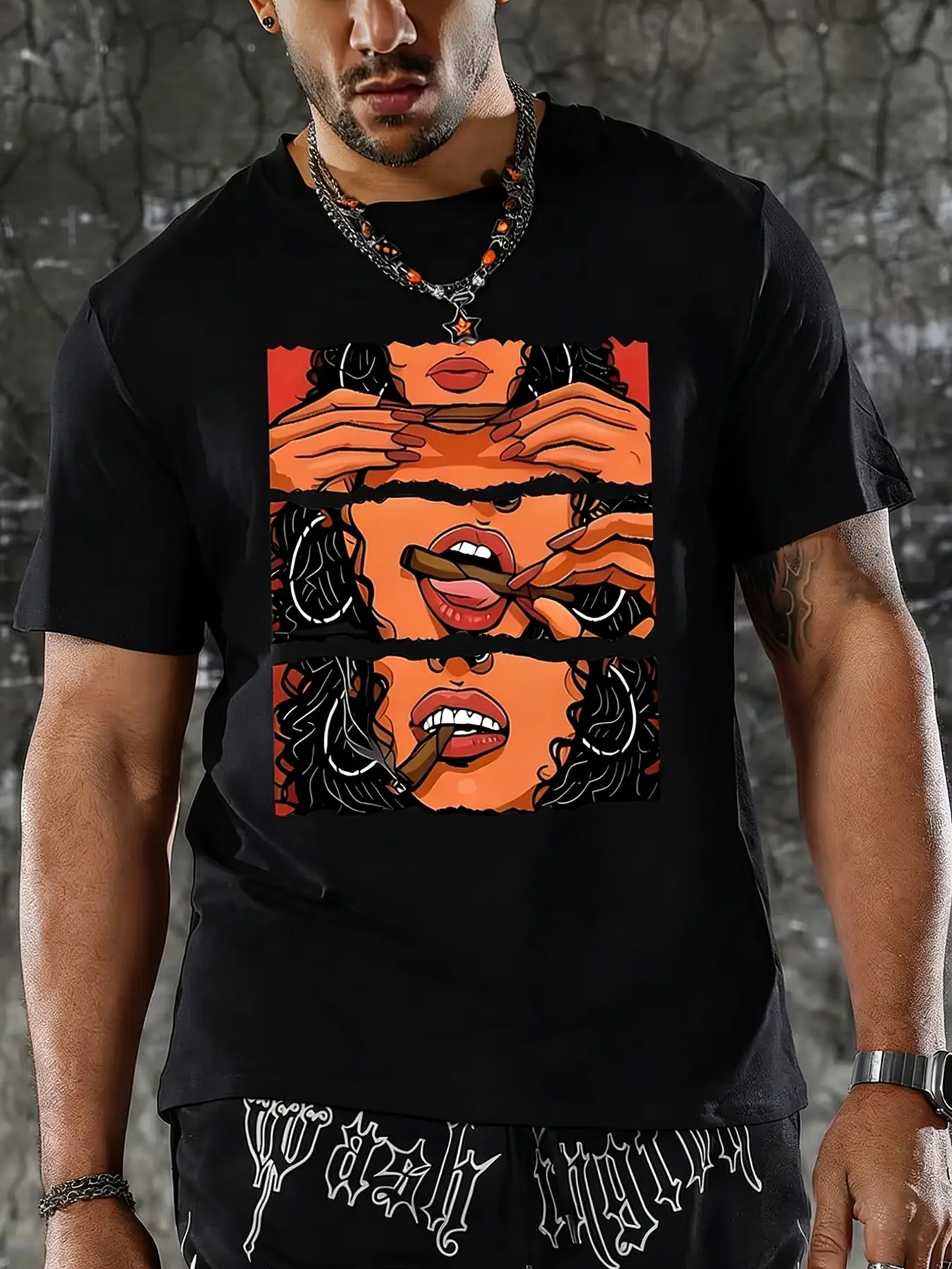 Men's Regular Fit Graphic T-Shirt, Casual Daily Wear, 2026 Best-Selling Style, Fitted Short Sleeve Tee, Perfect for Personal Expression