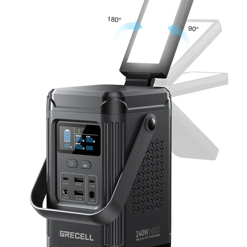 EBL Compact LiFePO4 Cell Rechargeable Battery Pack - 48000mAh 153Wh 150W High Output USB Power Batteries, 100W USB-C In/Out Fast Charging, 6 Output Ports, Digital Display, Lighting Mode, Manufacturer Warranty for Camping, Laptops
