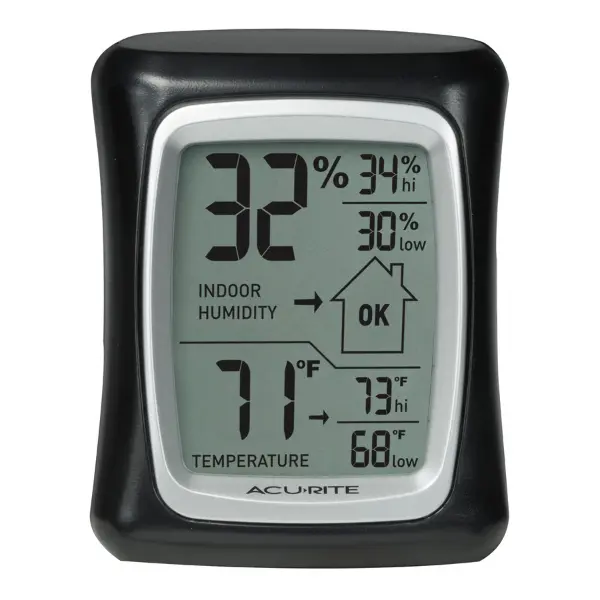 Indoor Digital Thermometer & Hygrometer (Thermohygrometer); 3"x2.5"x1.3", 0.28 lbs (00325)