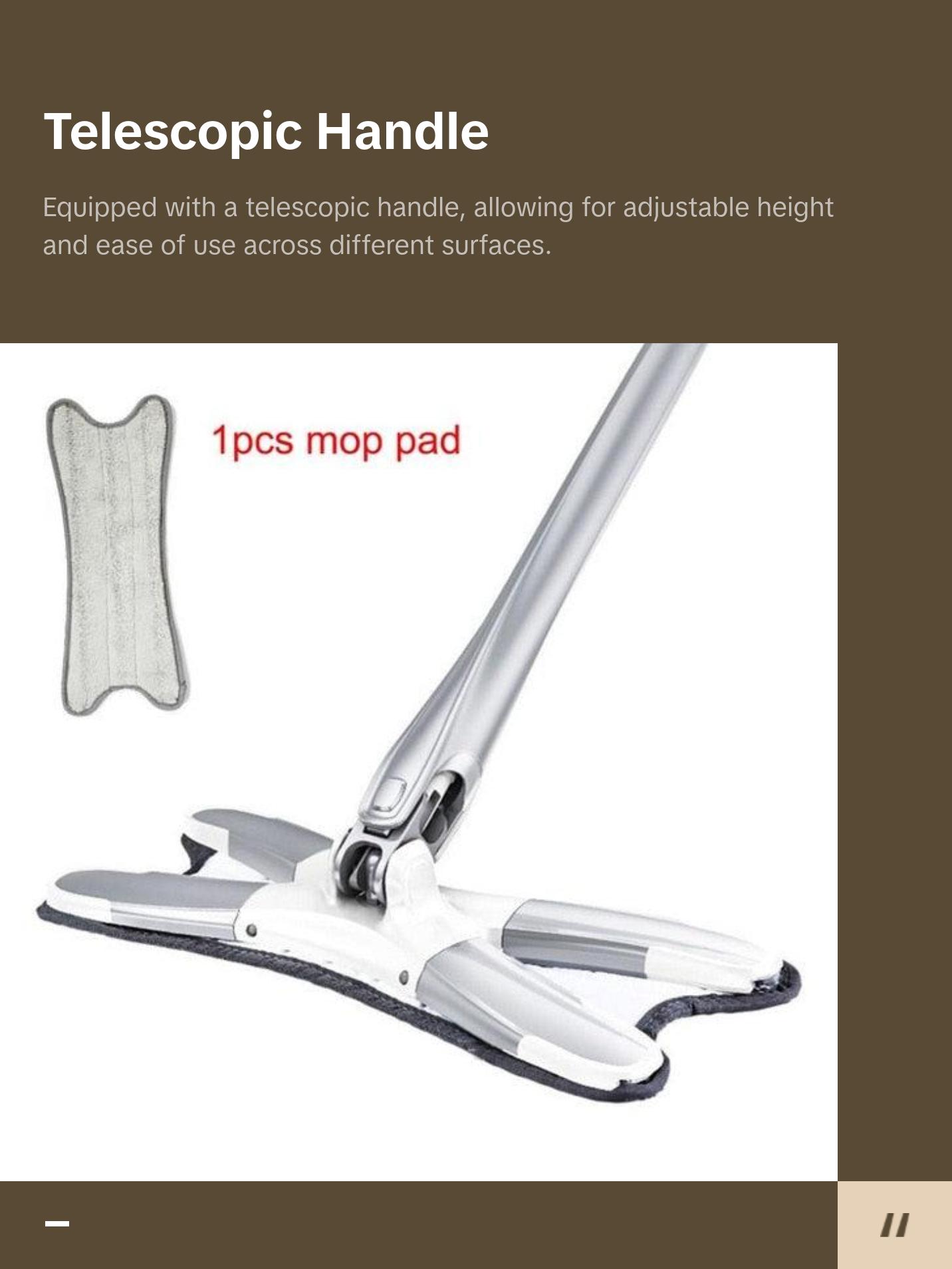 X-type Mop Microfiber Flat Floor Self Wringing 360 Degree Squeeze Mop with Eco-Friendly Pebble, Microfiber Head, and Steel Handle