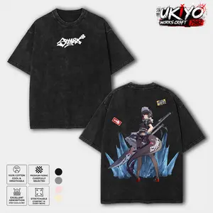 Retro Limited Ellen Joe ZenLess Zone Zero Washed T-Shirt, Crew Neck Casual Tshirt Menswear Collar, Gifts for him, subtle anime clothing, Viral Trendy Graphic Cotton