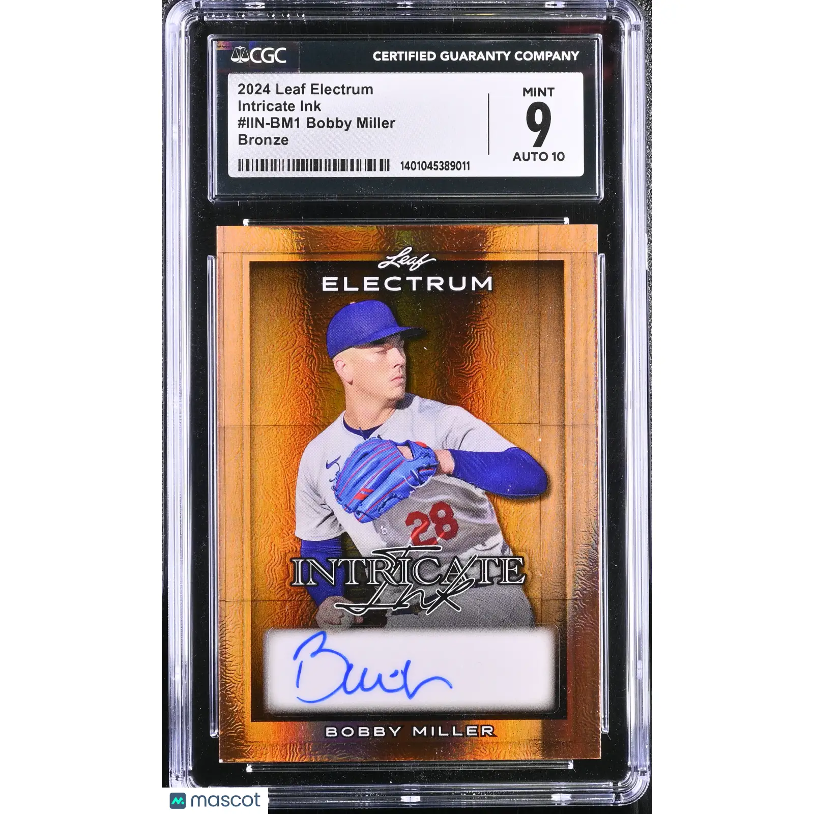 Bobby Miller CGC 2024 Electrum #IIN BM1 Bronze 24/49 Baseball 9