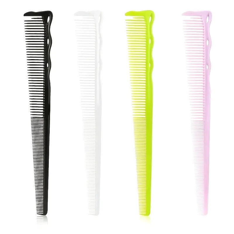 4pcs Professional Hair Styling Combs for Salon, Salon Supplies, Durable ABS Plastic Bristle, Normal Hair Type, Variety of Tooth Sizes, Hairdresser'S Choice, Styling Tools