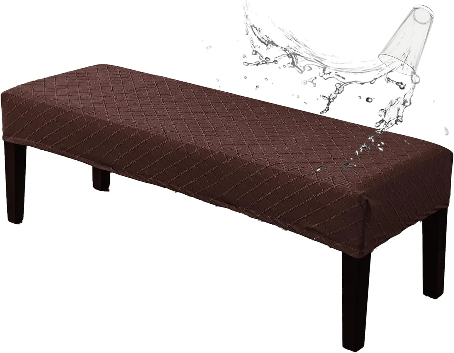 Stretch Dining Bench Covers,  Stretch Jacquard Bench Seat Protector Cover, Rectangular Bench Cover for Bedrooms, Living Rooms, Kitchens, Removable, Washable-