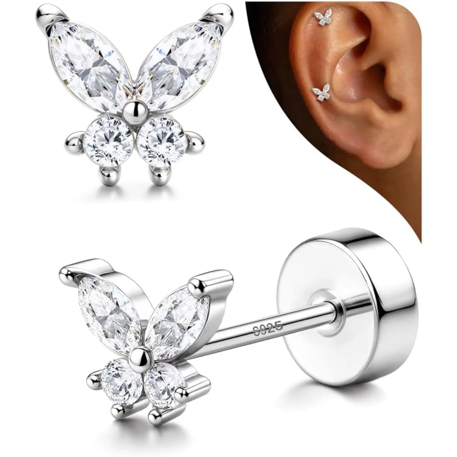 Silver Tone-Butterfly