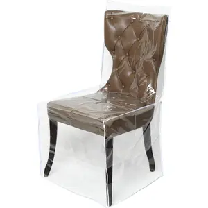 2 Packs Clear All Cover in Plastic Dinning Chair Covers - Heavy-Duty PVC Chair Protectors, 20'D x 22'W x 20'H x 41'H, Keep Your Dinning Chair Away from Water Dust Paws and Claws