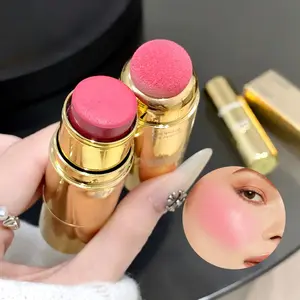 1PC, dual-ended blush stick, Cosmetics products, sheer and pigmented, matte yet hydrating, lightweight with glow, naturally blends to create a defined cheek, perfect for a fresh and rosy makeup look, ideal as a Christmas holiday gift