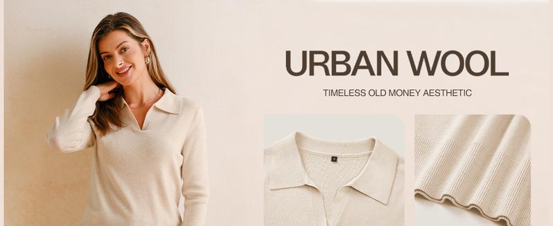 Arach&Cloz Women’s Wool Blend Polo Shirts Fall Sweaters Business Casual Outfits 2025,TikTokShopBlackFriday