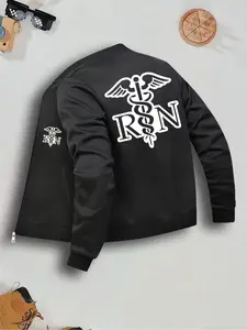 Women's Jacket, Fitted Knit Coats Womenswear Tops Fashionable Outerwear for Casual & Formal Occasions, Durable Multi-Functional Design, Letter Print Style, Fall&winter