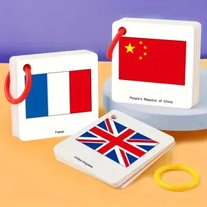 120 Sheets World Flags Recognition Card Set, Thickened Rounded Corners Safe, Back-To-School Essential | Cultural Education Flashcards | Family Learning Resources And Holiday Gifts | Desktop Decoration, Party Game Must-Have