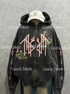 Sleep Token Washed Hoodie- Blooming Symbol Print Vintage Washed Sweatshirt, Washed Zip Up Hoodie Gift For Fan Sleeves With Designs 0PFPP