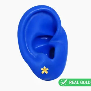 10K YELLOW GOLD PLUMERIA STUD EARRINGS