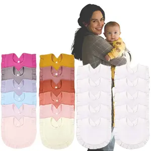 DOSMINE 22 Pack Soft Absorbent Baby Muslin Bibs 4 Layer Organic Cotton Multicolor & White Superior Moisture Wicking Power Versatile Burp Cloths