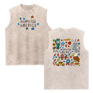 Happy 250th America 1776-2026 Patriotic Vintage Tank 90s Graphic Sleeveless Tank Tops Men Vest Streetwear Outfits Men Vacation Outfits Sleeveless Shirt
