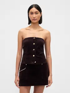 Gap Women's Corduroy Strapless Crop Vest