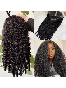 Burmese Curly 13x6 Lace Front Human Hair Wigs Outlets Sale 200 Density 26Inch Deep Wave Curly 13x6 HD Transparent Lace Frontal Wigs Chic hairstyle summerwins