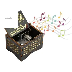 You Are My Sunshine Wooden Music Box, Antique Engraved Musical Box, Trinket Box Small Musical Boxes-Gifts for Lover, Boyfriend, Girlfriend, Husband, Wife