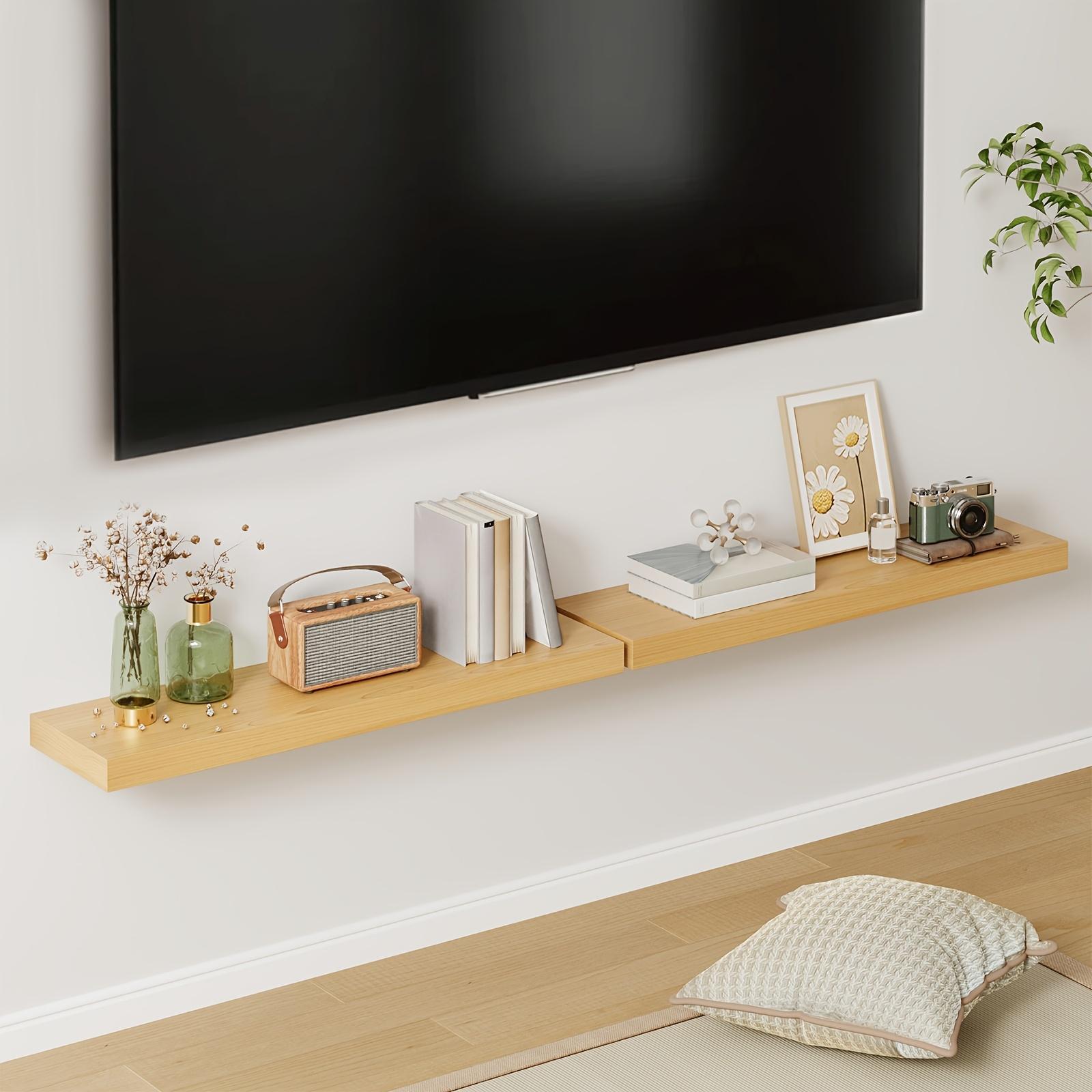 TOMNK 2/4/6pcs Floating Shelves, 15.7"/19.7"/ 22" Wood Hanging Shelf for Wall, Hanging Book Shelf for Wall Home Decor Living Room And Kitchen, Heavy Duty, Mounted Wood Shelves for Books, Bathroom, Storage Over Toilet