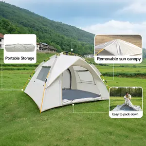 【Pop-Up Beach Tent with UV Protection】 Automatic Quick-Open Double-Layer Tent , out sunny tent Hiking, Easy Setup Beach Canopy for Camping, Fishing & Lawn Parties | Includes Carry Bag |  The Perfect Holiday Gift  essential camping gear