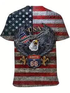 Men's Plus Size Military Green Camouflage Patriotic Flag T-Shirt - Rugged Outdoor Style Breathable Crew Neck T-Shirt, Comfortable for all seasons, Plus Size Casual Short-Sleev#Venezuela #Maduro #Chinook #USAirForce #MH-60