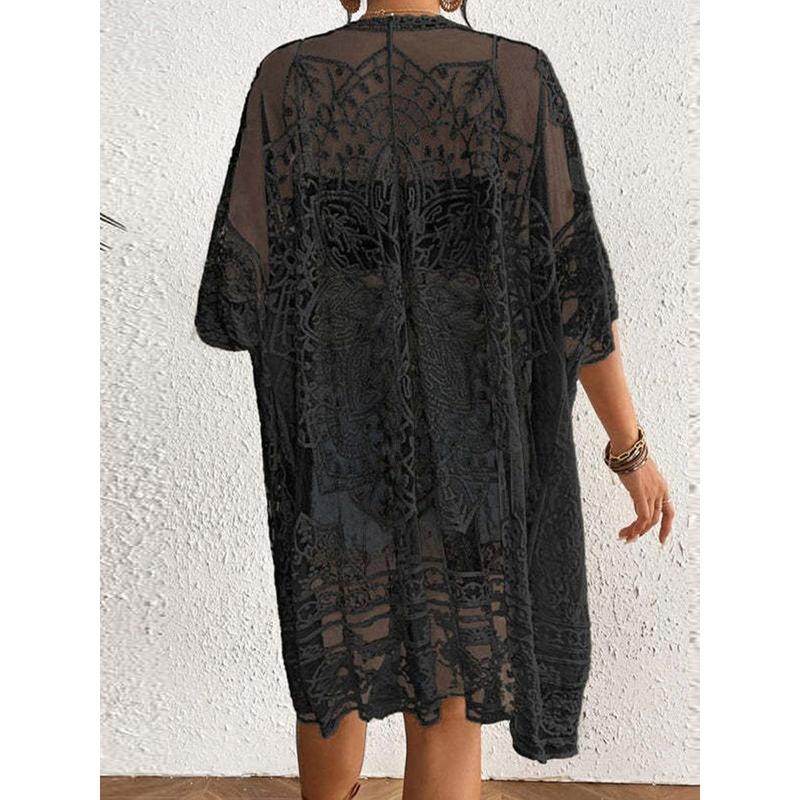 Women's Summer Long Flowy Kimono Cardigans Boho Chiffon Beach Cover Up Tops