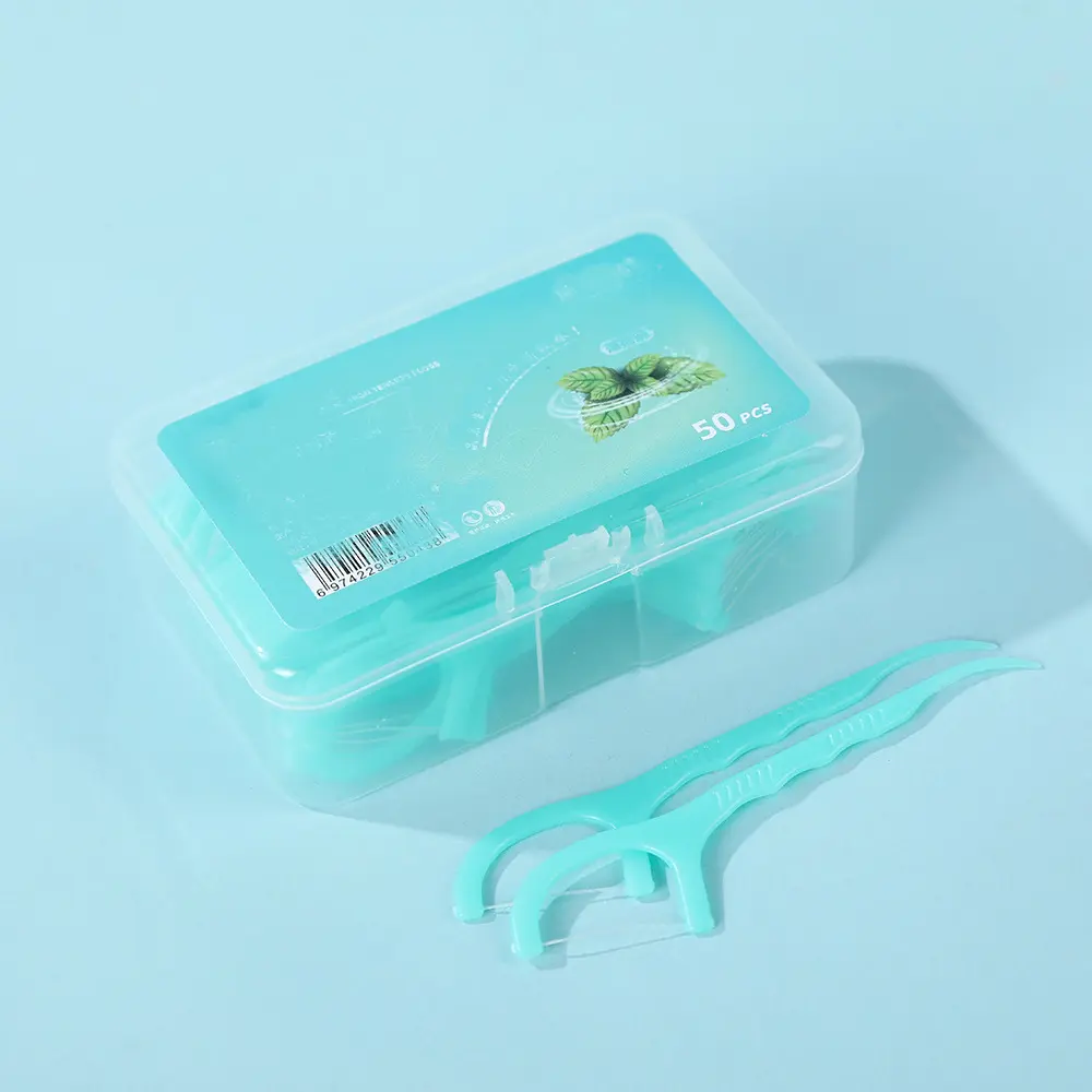 2 pcs Portable Dental Floss Picks Box, Smooth Strong Floss Thread, Teeth Cleaning Flossers for Adults Oral Care Disposable Floss Sticks, Ergonomic Handle Dental Floss Picks, Household Teeth Clean Tool