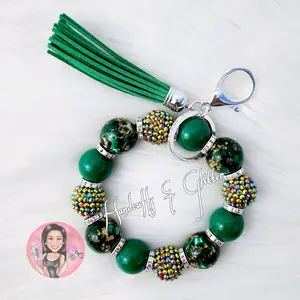 Emerald Custom Wristlet + Keychain