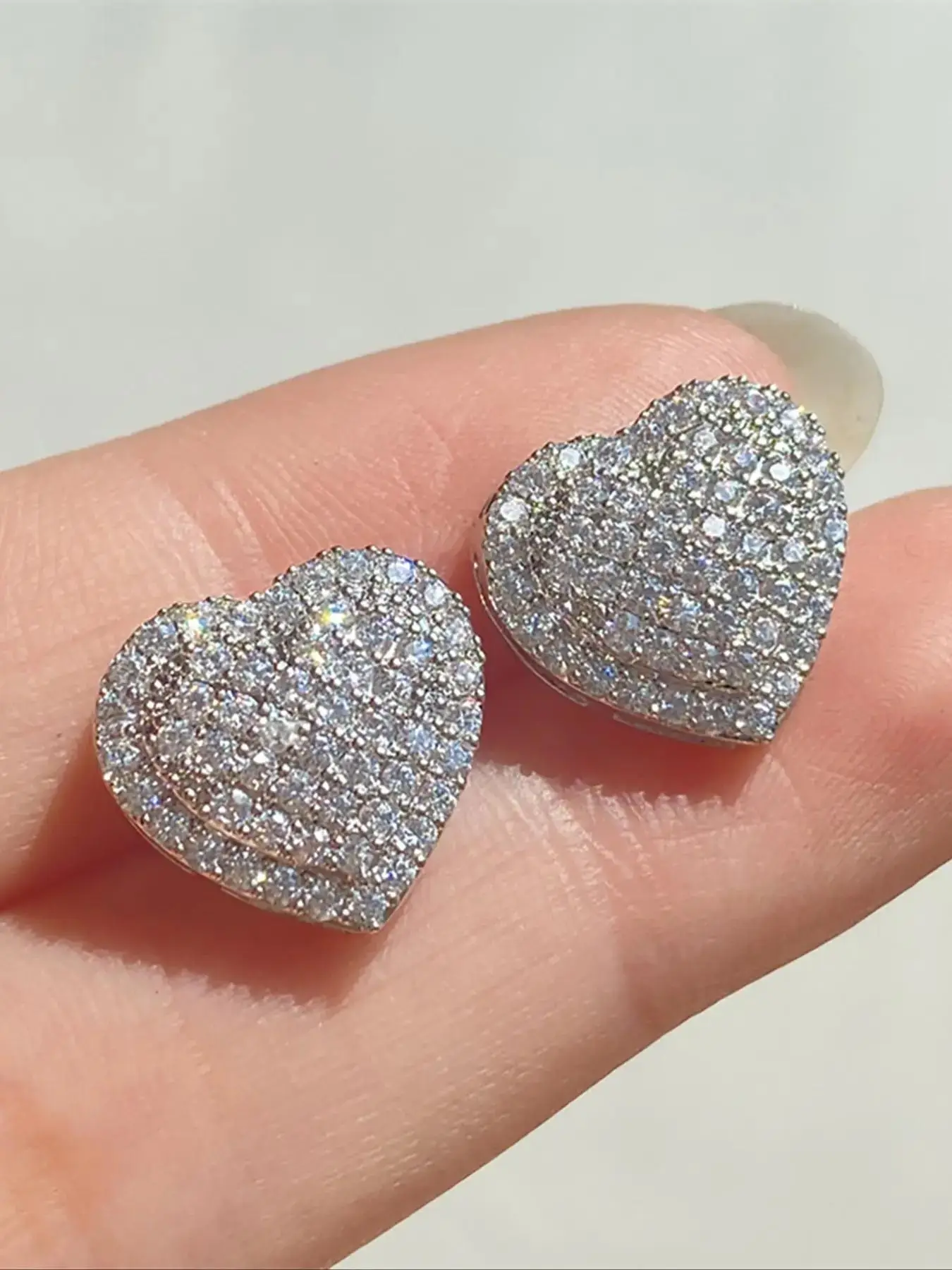 Fashion Heart Shaped Zirconia Decorated Earrings, Earrings for Women & Girls, Trendy All-match & Exquisite Jewelry for Birthday Gift, Women Gifts