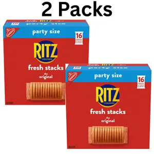 Fresh Stacks Original Crackers, Party Size, Travel Snacks, 23.7 oz (16 Multi Snack Packs)
