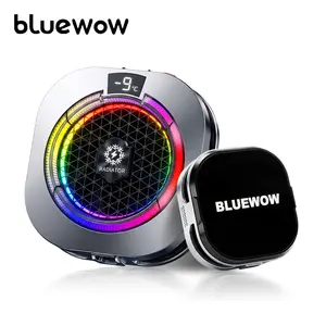 BlueWow TH16 Pro Max Phone Cooler - Portable USB Cooling Fan, 5 Modes, 100-Level Stepless Adjustment, Vibrant RGB Lighting, Magnetic & Clip-On Design, Rechargeable, Gaming Accessories, Gift Box for Mobile PUBG, CODM, Portable Fan